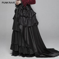 WQ-407 Gothic Women Palace Floor-length Split Skirt?-??Punk Rave Clothing