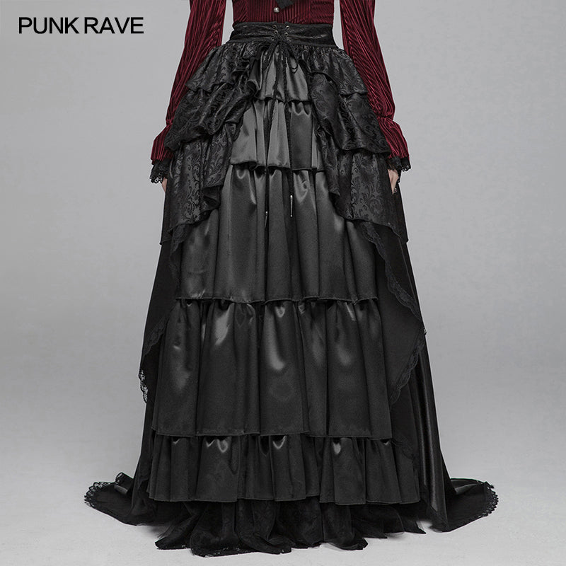 WQ-407 Gothic Women Palace Floor-length Split Skirt?-??Punk Rave Clothing