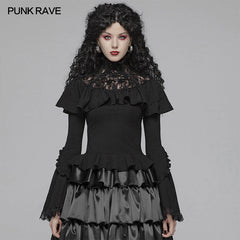 WLT-013 Lolita Lace Turtleneck Long Sleeve T-shirt?-??Punk Rave Clothing