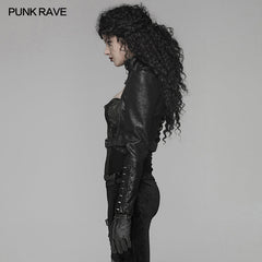 WY-961 Steam Punk Long Sleeve PU Leather Short Jacket?-??Punk Rave Clothing