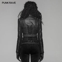 WY-961 Steam Punk Long Sleeve PU Leather Short Jacket?-??Punk Rave Clothing