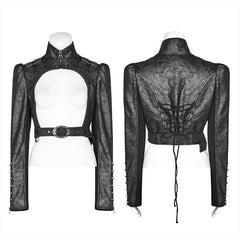 WY-961 Steam Punk Long Sleeve PU Leather Short Jacket?-??Punk Rave Clothing