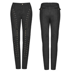 WK-372 Steam Punk Elasticity Denim Rope Pant?-??Punk Rave Clothing