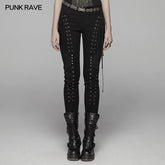 WK-372 Steam Punk Elasticity Denim Rope Pant?-??Punk Rave Clothing
