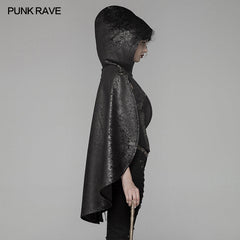 WY-1051 Steam Punk Leather PU Hooded Short Cloak With Lace-up Back?-??Punk Rave Clothing