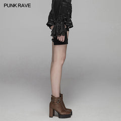 WK-373 Steampunk Short Jean lolita Pant With Adjustable Removable Belt?-??Punk Rave Clothing
