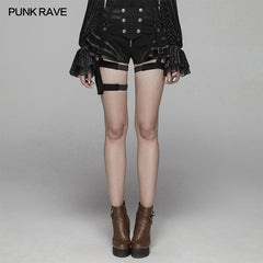 WK-373 Steampunk Short Jean lolita Pant With Adjustable Removable Belt?-??Punk Rave Clothing