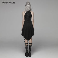 WQ-411 Dark Punk Halter Neck Short Dress?-??Punk Rave Clothing