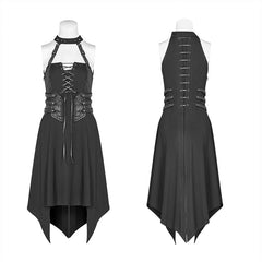 WQ-411 Dark Punk Halter Neck Short Dress?-??Punk Rave Clothing