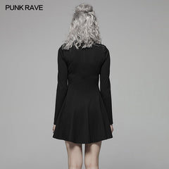 WQ-415 PUNK High Neck Long Sleeve Dress For Women?-??Punk Rave Clothing