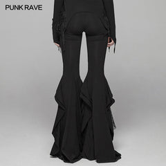 WK-379 Gothic Big Pendulum Trousers Flared Stitched Lace Pants?-??Punk Rave Clothing