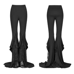 WK-379 Gothic Big Pendulum Trousers Flared Stitched Lace Pants?-??Punk Rave Clothing