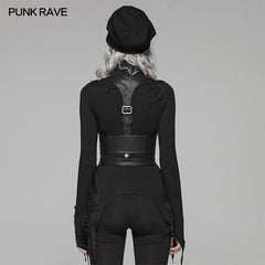 WS-305 Punk Accessories Leather PU Vest?-??Punk Rave Clothing