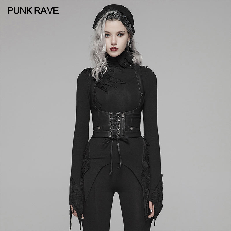 WS-305 Punk Accessories Leather PU Vest?-??Punk Rave Clothing