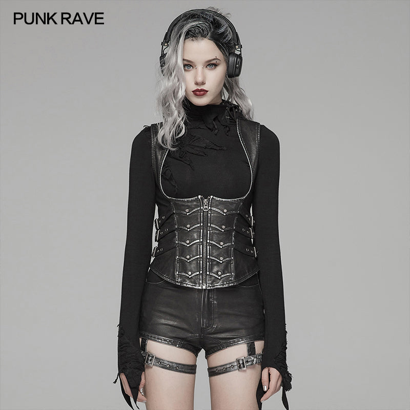 WY-1033 Punk Shapewear Waistcoat?-??Punk Rave Clothing