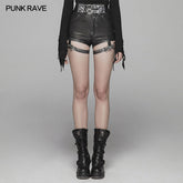 WK-380 Handsome Punk PU Leather Shorts Pant?-??Punk Rave Clothing