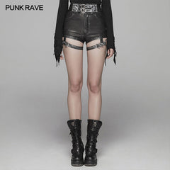 WK-380 Handsome Punk PU Leather Shorts Pant?-??Punk Rave Clothing