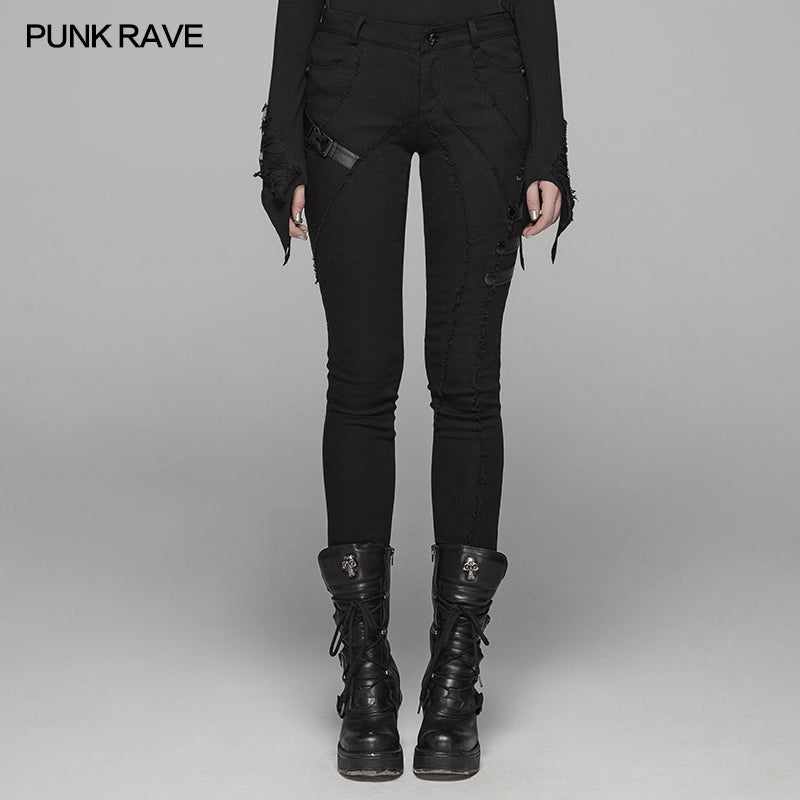 WK-345 Cyber Skinny Trousers For Women?-??Punk Rave Clothing