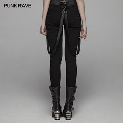 WK-371 Punk Jean Long Pant With Removable Belt?-??Punk Rave Clothing