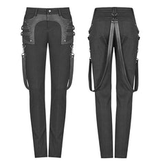 WK-371 Punk Jean Long Pant With Removable Belt?-??Punk Rave Clothing