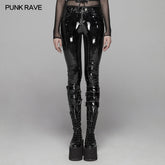 WK-378 PUNK Winter Patent Velvet Leather Pants?-??Punk Rave Clothing