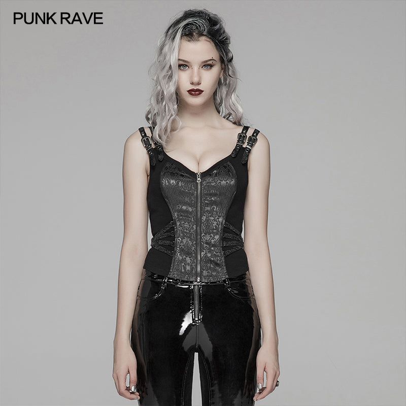 WY-1037 Steampunk Jacquard Waistcoat?-??Punk Rave Clothing