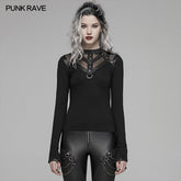WT-567 Steampunk Hollow-out Collar T-shirt With Flared Slit Sleeve?-??Punk Rave Clothing
