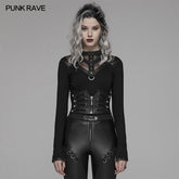 WS-306 Punk Handsome Zipper Decoration Corset With Lace-up Back?-??Punk Rave Clothing
