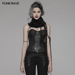 WS-308 Gothic Tattered Scarf?-??Punk Rave Clothing