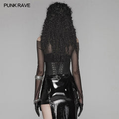 WS-310 PUNK Women PU Leather Corset With Metal Adjustment Buckle?-??Punk Rave Clothing