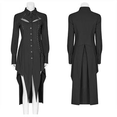 WY-1060 Dark Punk Irregular Long Shirt?-??Punk Rave Clothing