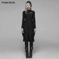 WY-1060 Dark Punk Irregular Long Shirt?-??Punk Rave Clothing
