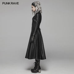 WY-1065 Dark Punk Slit Long Coat With Metal Double-head Zipper?-??Punk Rave Clothing