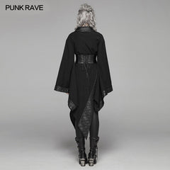 WY-1068 Dark Punk Long Sleeve Asymmetric Kimono?-??Punk Rave Clothing