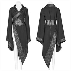 WY-1068 Dark Punk Long Sleeve Asymmetric Kimono?-??Punk Rave Clothing