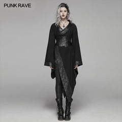 WY-1068 Dark Punk Long Sleeve Asymmetric Kimono?-??Punk Rave Clothing