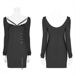 WQ-416 Sexy Punk Big Round Collar Skinny Elastic Knitted Short Dress?-??Punk Rave Clothing