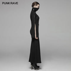 WQ-409 Dark Punk High Collar Cross Decoration Long Dress With A Mask?-??Punk Rave Clothing