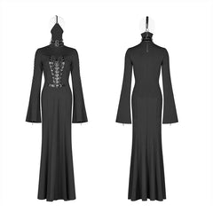 WQ-409 Dark Punk High Collar Cross Decoration Long Dress With A Mask?-??Punk Rave Clothing