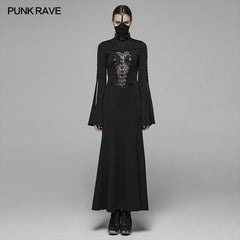 WQ-409 Dark Punk High Collar Cross Decoration Long Dress With A Mask?-??Punk Rave Clothing