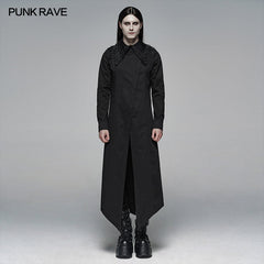 WY-1104 Dark Punk Micro-elastic Twill Long Shirt?-??Punk Rave Clothing