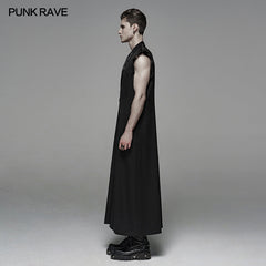 WY-1099 Men Vintage Long Waistcoat Dark Loose Vest?-??Punk Rave Clothing