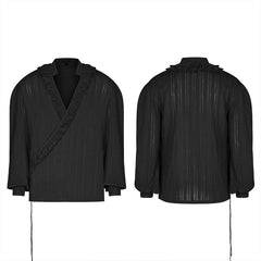 WY-1113 Gothic Low-cut V-neck Loose Shirt For Men?-??Punk Rave Clothing