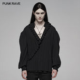 WY-1113 Gothic Low-cut V-neck Loose Shirt For Men?-??Punk Rave Clothing