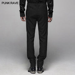 WK-385 Gothic Floral Metal Swallow black Suit Trousers?-??Punk Rave Clothing