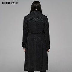 WY-1078XCM Vintage Gothic Jacquard Medium Long Coat?-??Punk Rave Clothing