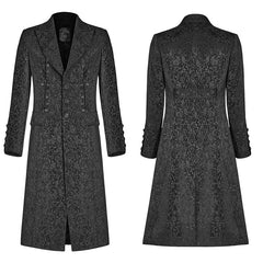 WY-1078XCM Vintage Gothic Jacquard Medium Long Coat?-??Punk Rave Clothing