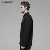 WY-1110CCM PUNK Light Metal Zipper Shirt?-??Punk Rave Clothing