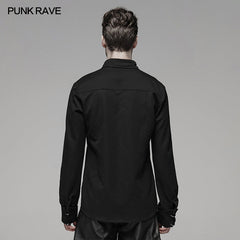 WY-1110CCM PUNK Light Metal Zipper Shirt?-??Punk Rave Clothing