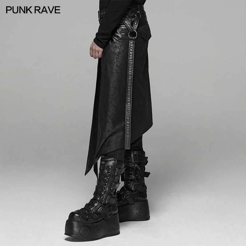 WQ-436BQM Punk Mens Half Skirt?-??Punk Rave Clothing